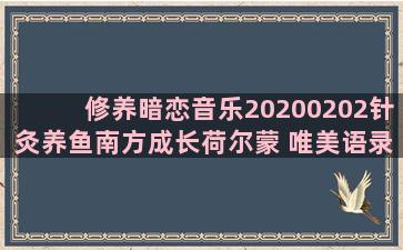 修养暗恋音乐20200202针灸养鱼南方成长荷尔蒙 唯美语录友谊(表达暗恋的音乐)